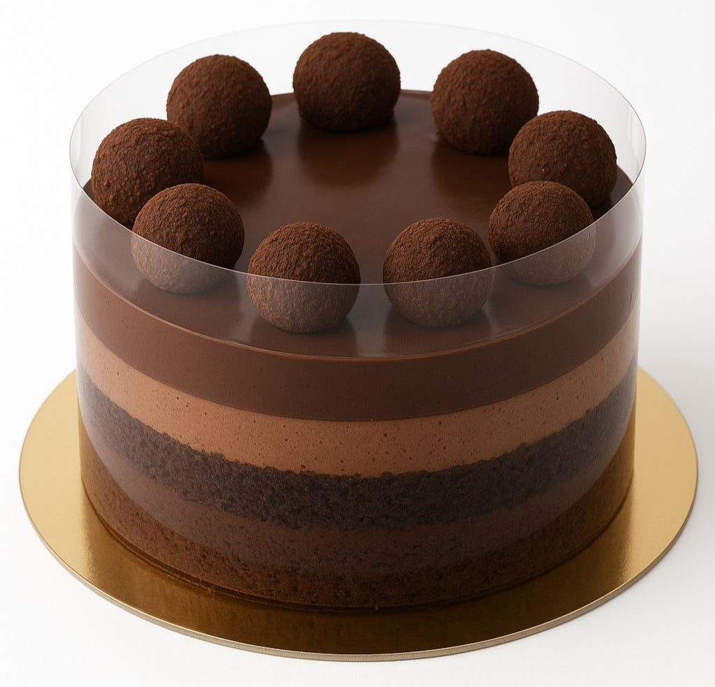 Chocolate Mousse Cake with Cacao-Dusted Truffles